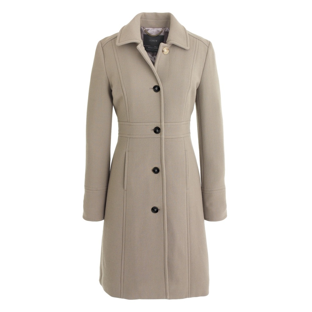 J Crew Classic Lady Coat Wool Taupe
